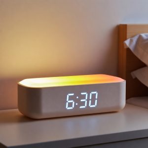 despertador de luz para ambientes minimalistas y diseño dormitorio